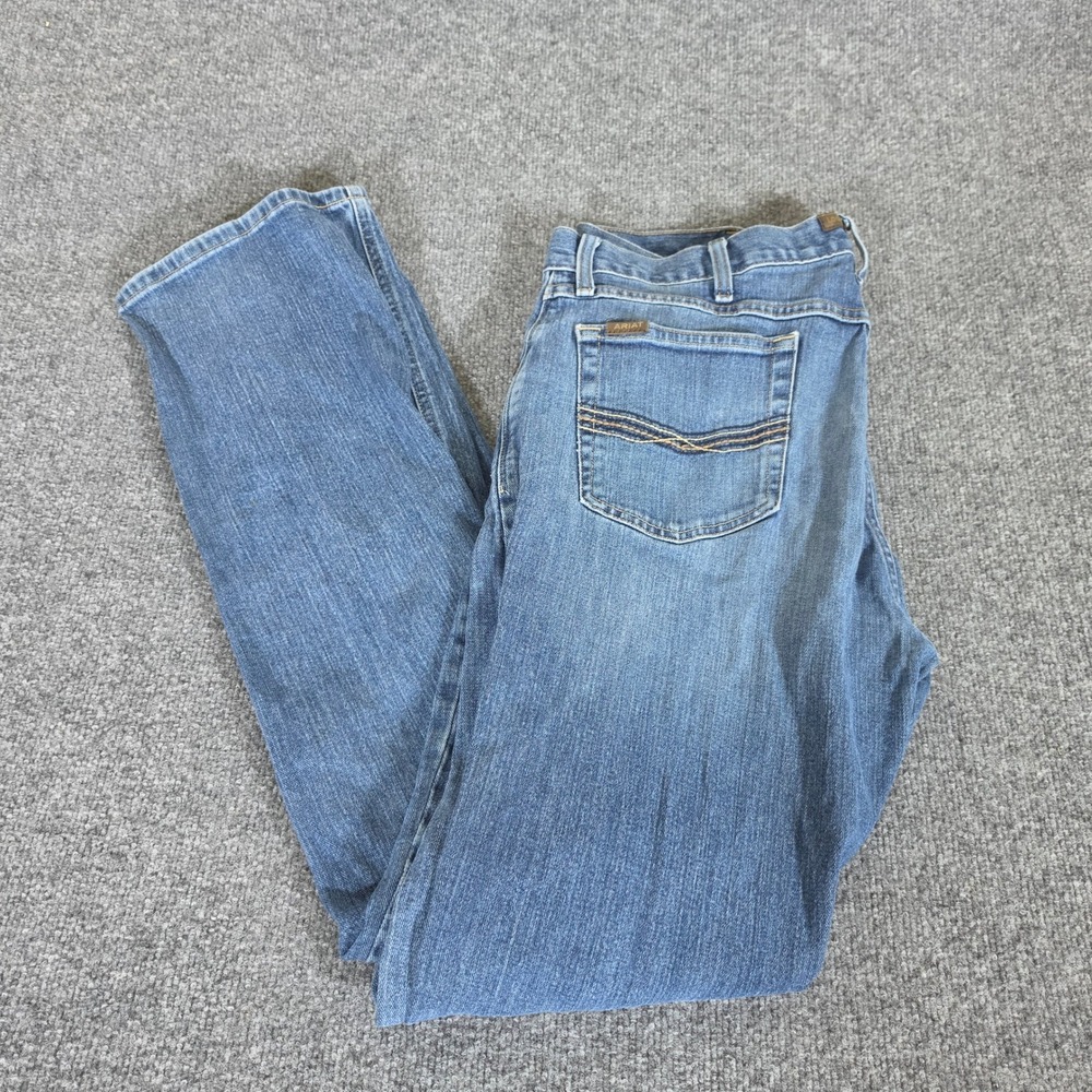 Ariat M4 Legacy Relaxed Boot Cut Jeans Mens Blue Tagged 36x34 Actual 36x32